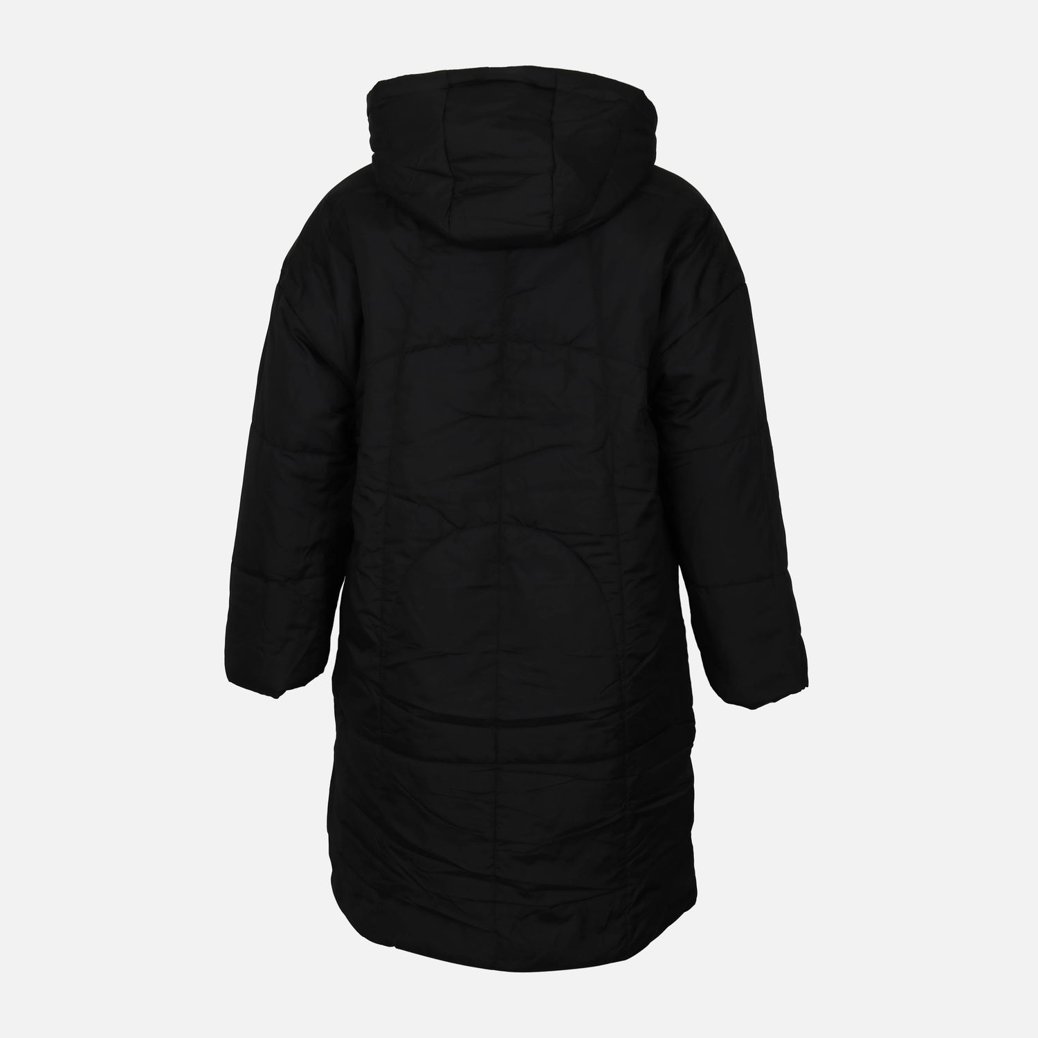 جاكيت نسائي بوفر طويل بغطاء للرأس