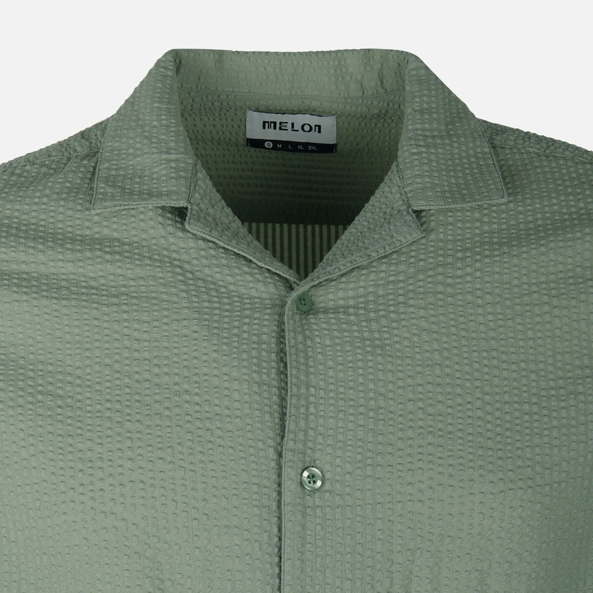 Men Short Sleeve Open Collar Seer Sucker Shirt