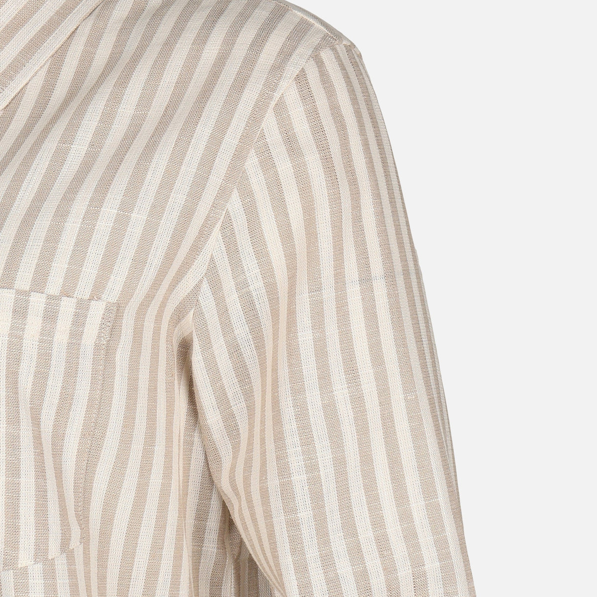Women Linen Blend Striped Shirt