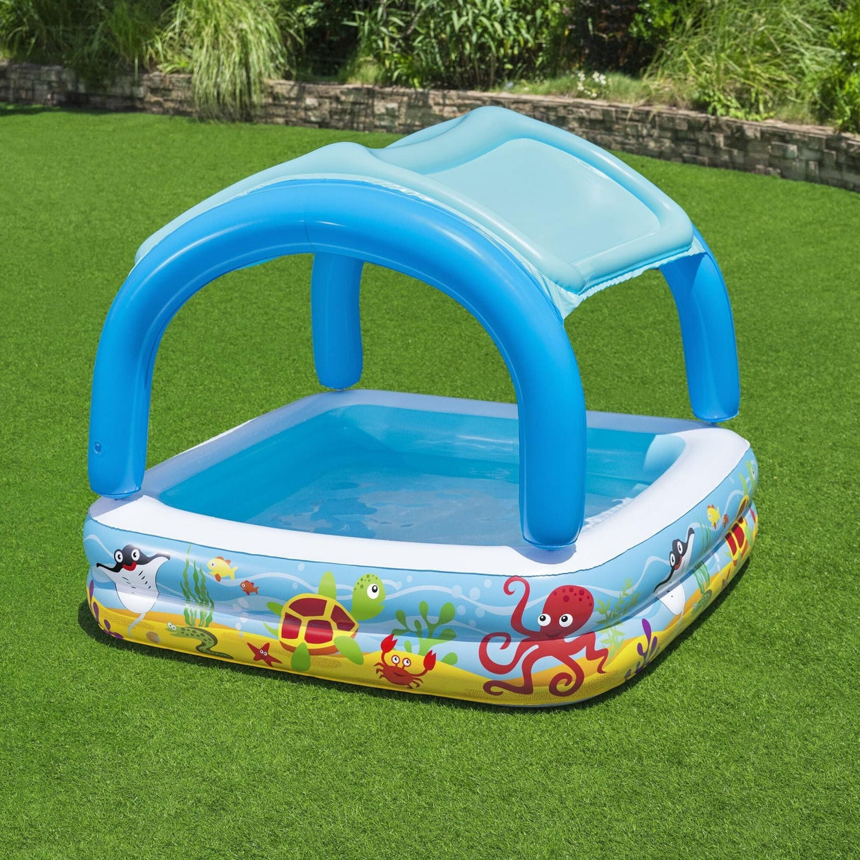 Inflatable Kids Pool With Sunshade