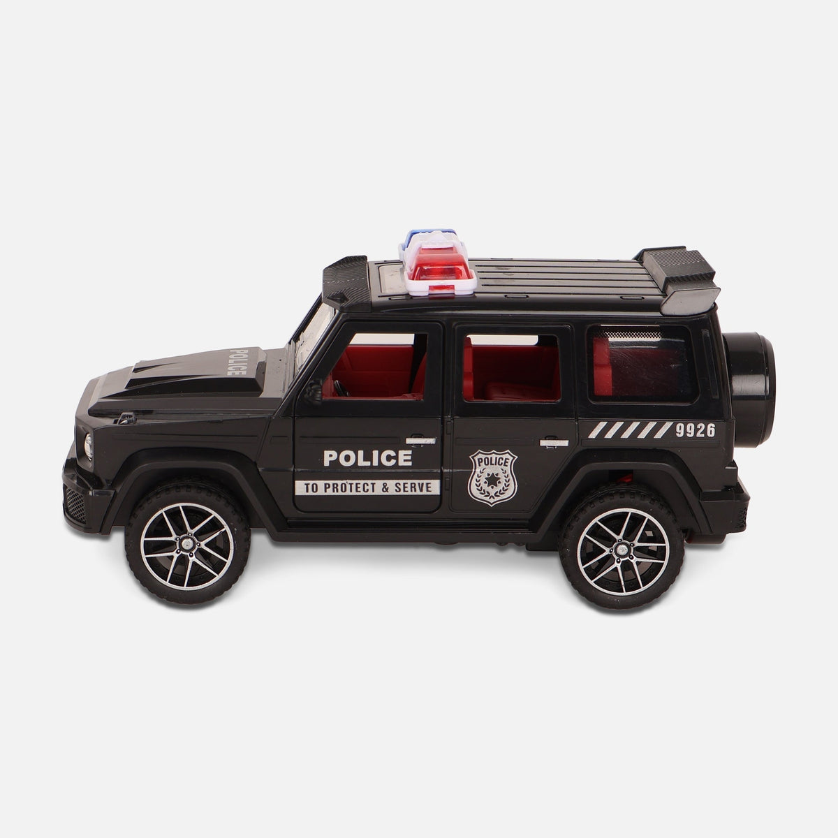 Friction Spray G63 Police Car Toy With Lights Music & Opening Doors