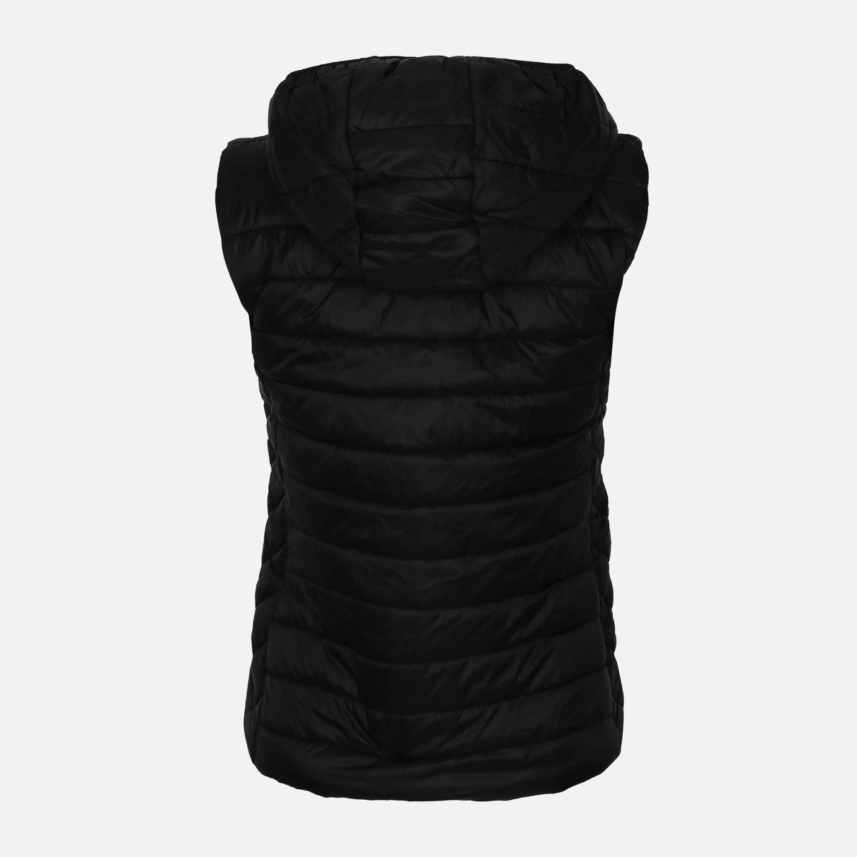LADIES BASIC PUFFER GILET WITH HOOD