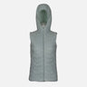 LADIES BASIC PUFFER GILET WITH HOOD