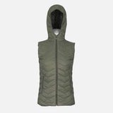 LADIES BASIC PUFFER GILET WITH HOOD