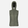 LADIES BASIC PUFFER GILET WITH HOOD