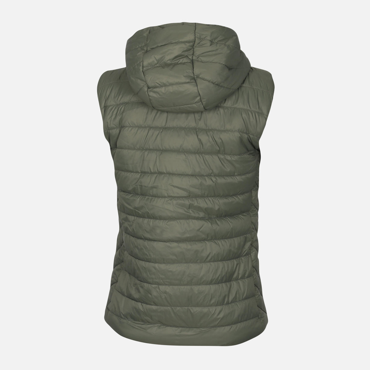 LADIES BASIC PUFFER GILET WITH HOOD