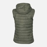 LADIES BASIC PUFFER GILET WITH HOOD