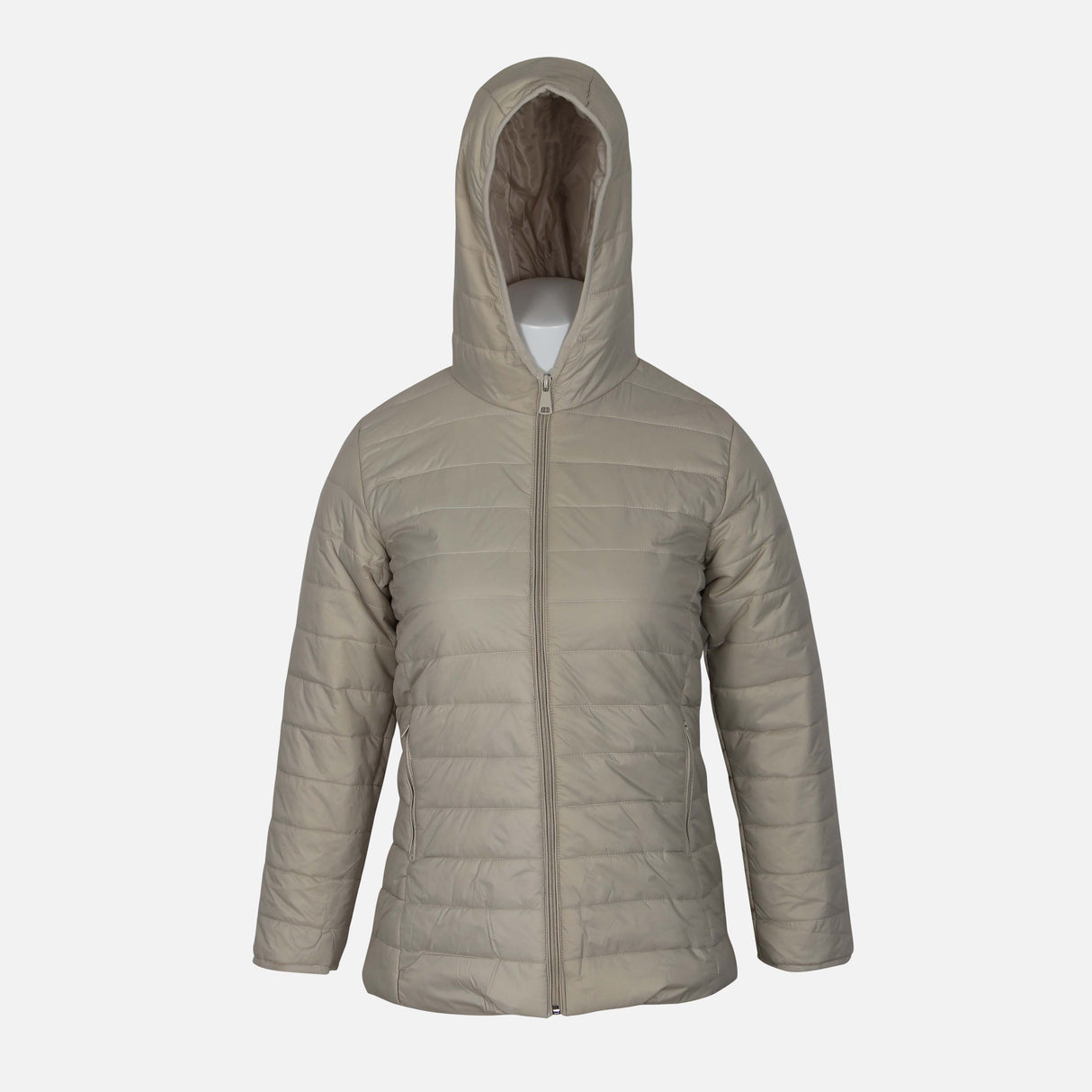 LADIES BASIC PUFFER JACKET WITH HOOD