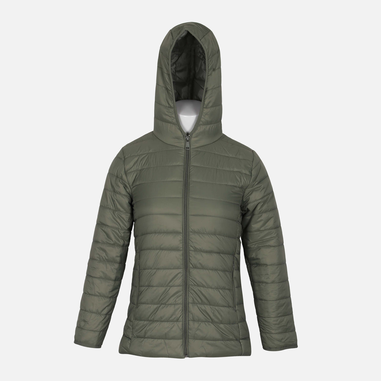 LADIES BASIC PUFFER JACKET WITH HOOD