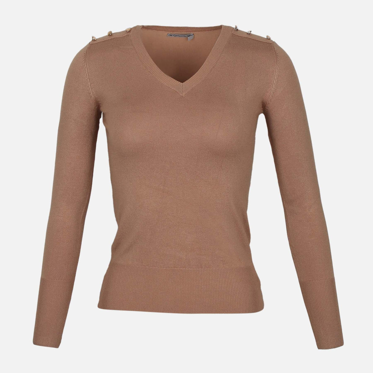 LADIES BASIC SWEATER V NECK