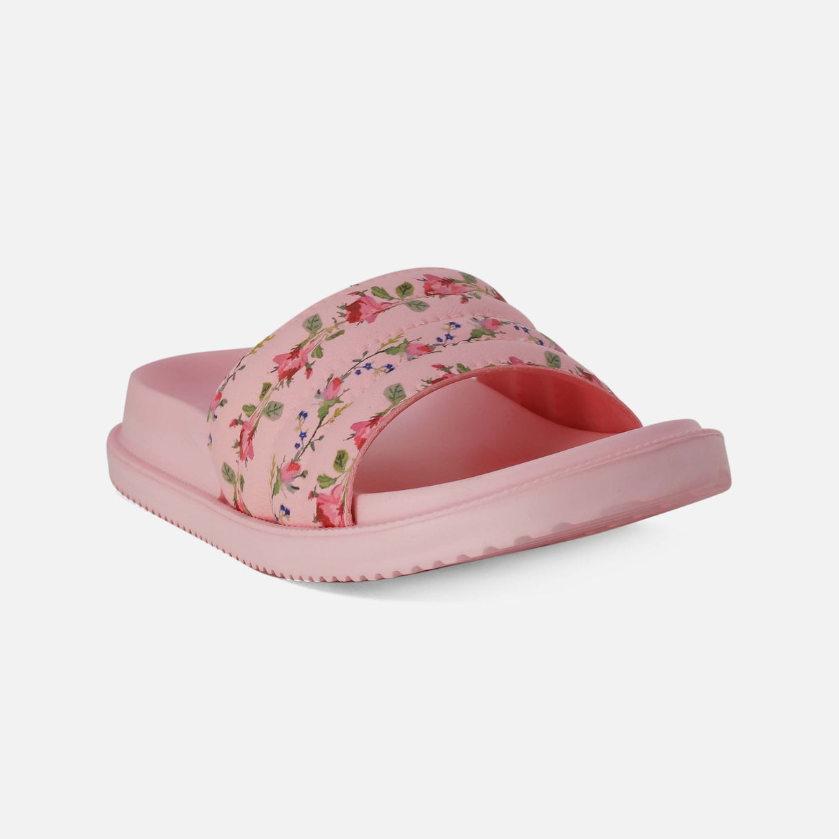 GIRLS CASUAL & BEACH RUBBER PRINTED FLOWERS SLIPPERS