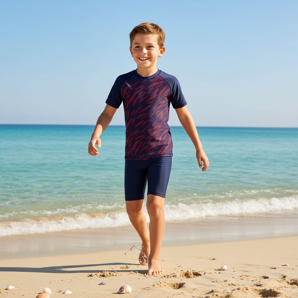 Boys Short Sleeve Rashguard Swim Set