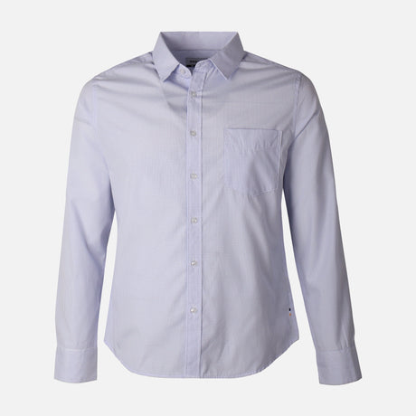 Men Long Sleeve Stripe Shirt With Pocket