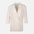 Women Striped Long Blazer
