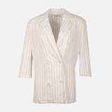 Women Striped Long Blazer