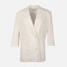 Women Striped Long Blazer