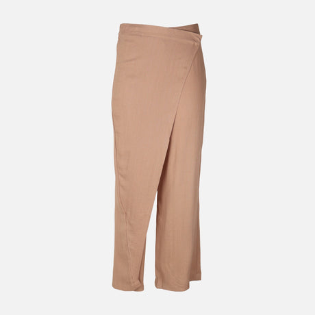Women Draped Wrap Straight Leg Pant
