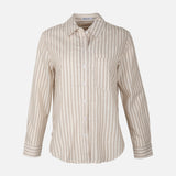 Women Linen Blend Striped Shirt