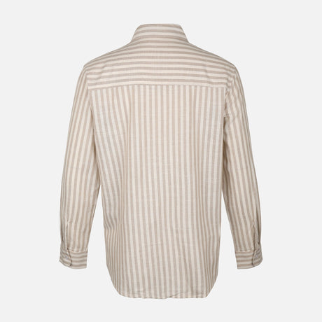 Women Linen Blend Striped Shirt