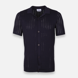 Men Plain Knitted Short Sleeve Shirt