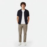 Men Plain Knitted Short Sleeve Shirt