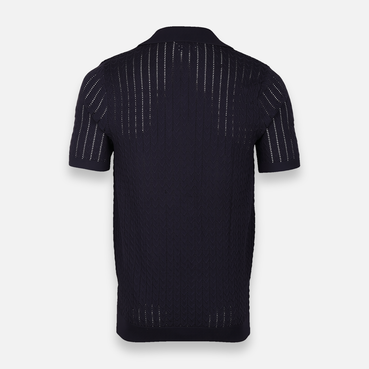 Men Plain Knitted Short Sleeve Shirt