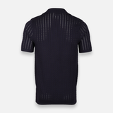 Men Plain Knitted Short Sleeve Shirt