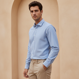 Men Plain Oxford Long Sleeve Shirt