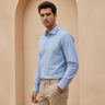 Men Plain Oxford Long Sleeve Shirt