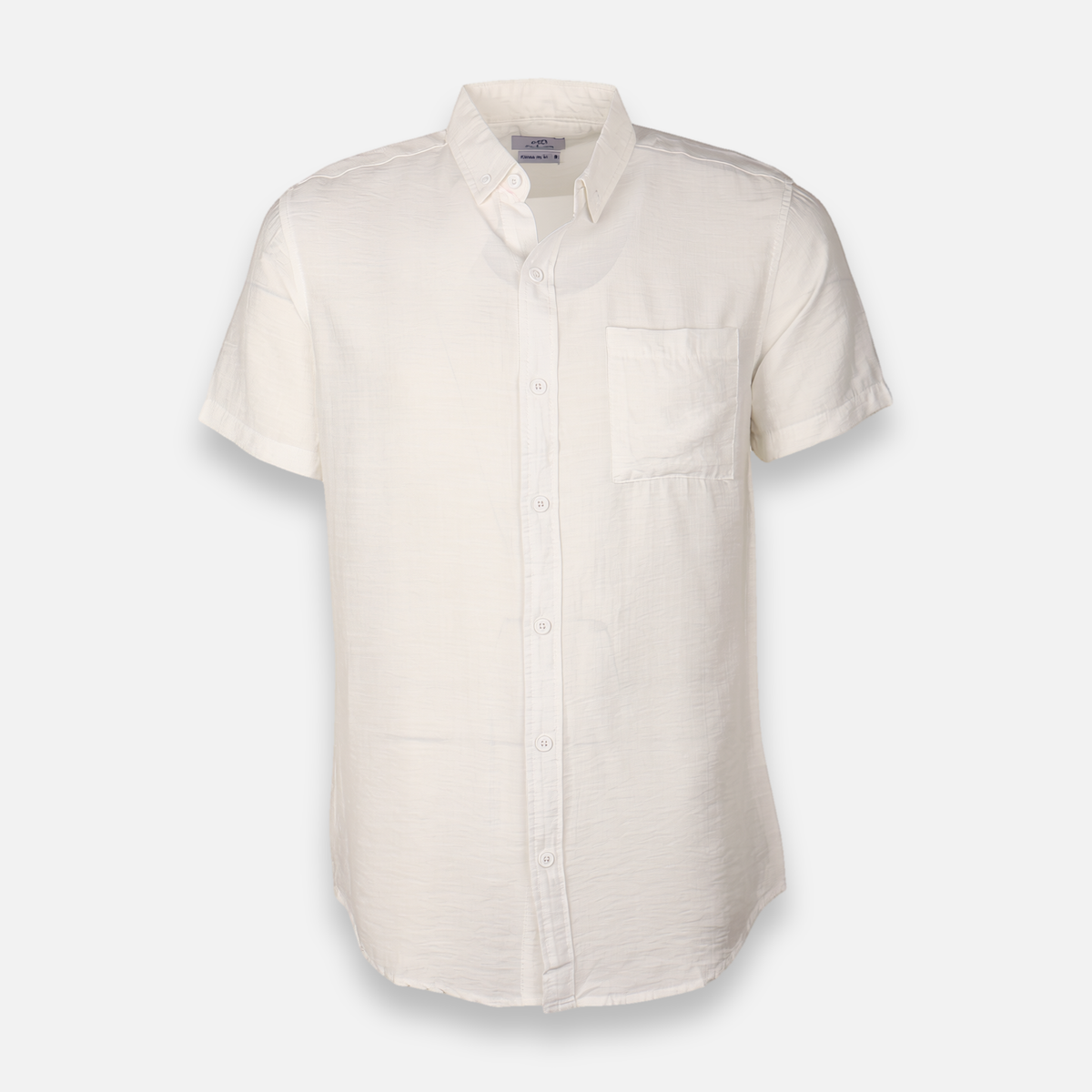 Men Plain Woven Short Sleeve Shirt