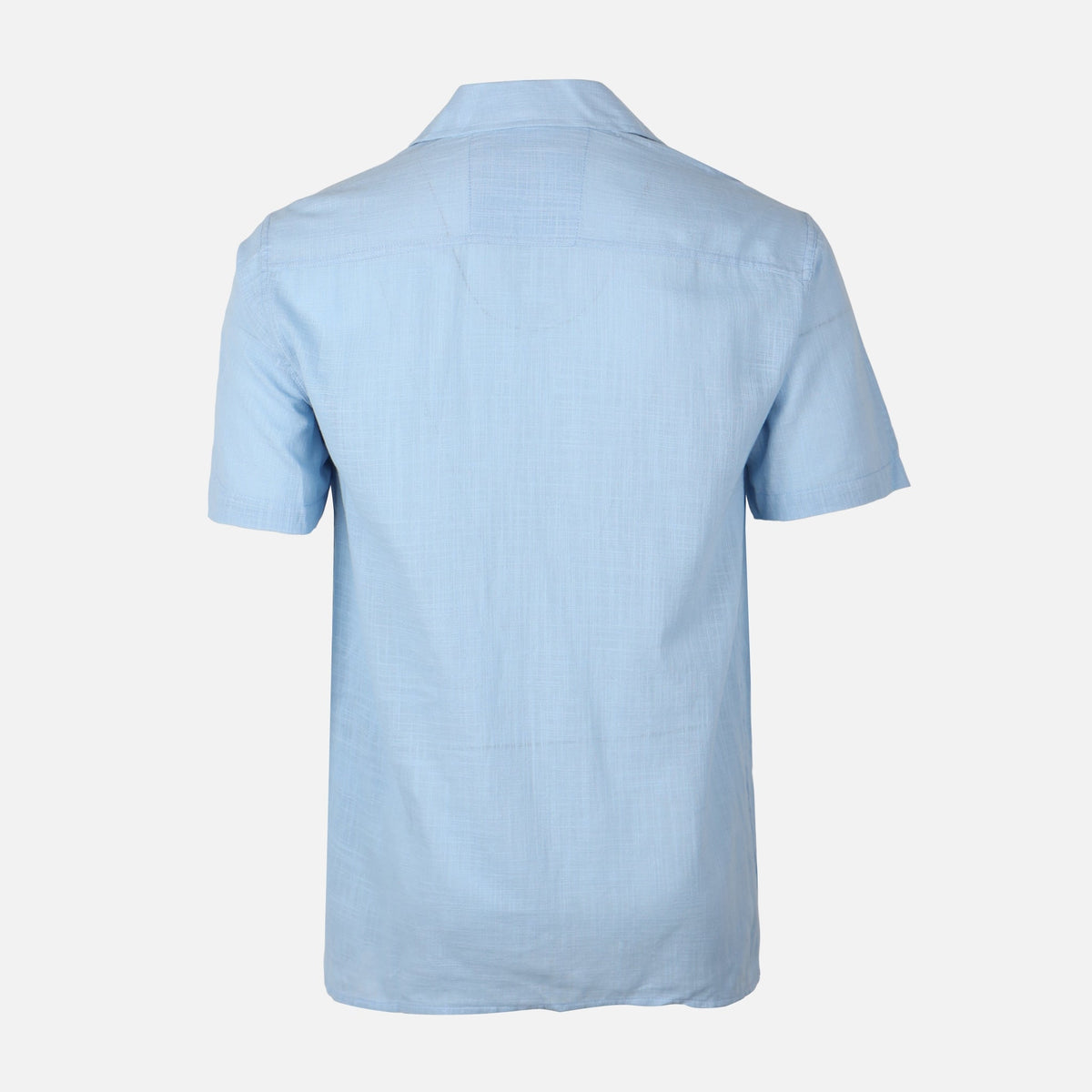 Men Woven Plain Short Sleeve Shirt 