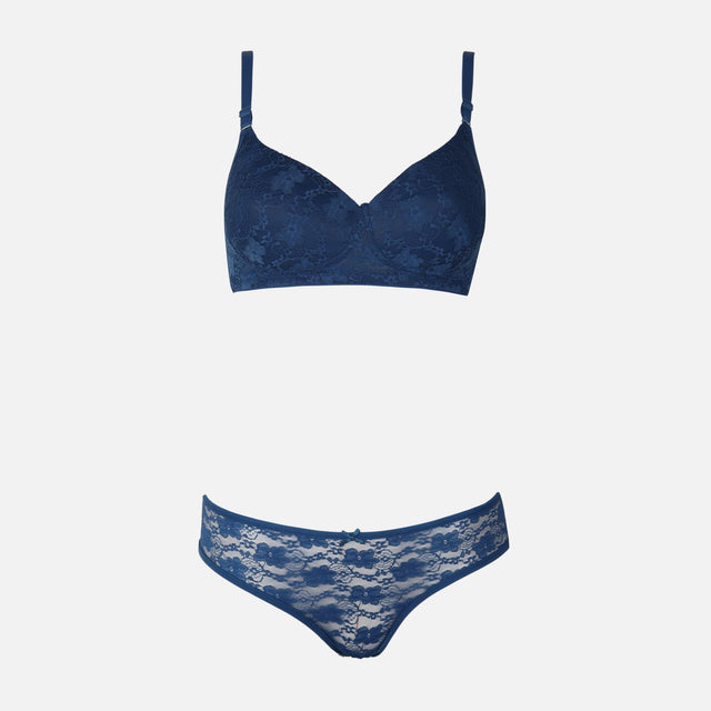 Jacquard Padded Bra & Panty Set