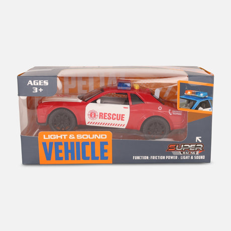 Friction Police Car Toy With Lights Music & Opening Doors