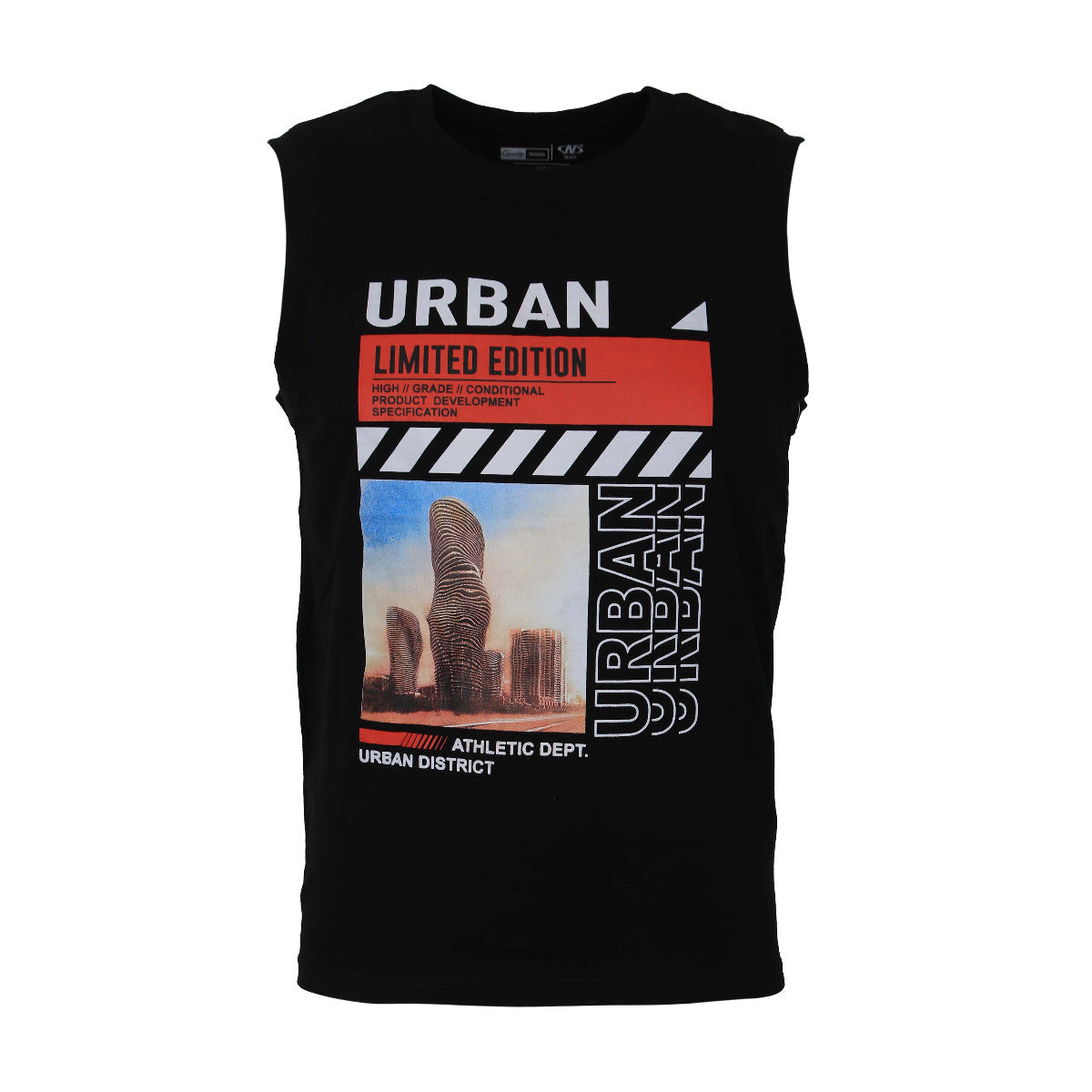 MEN GRAPHIC VEST ROUND NECK