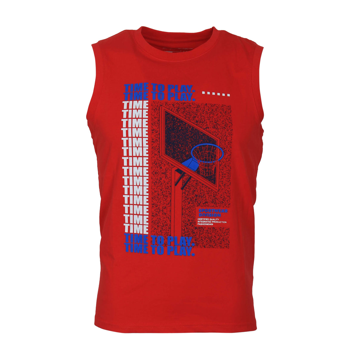 MEN GRAPHIC VEST ROUND NECK
