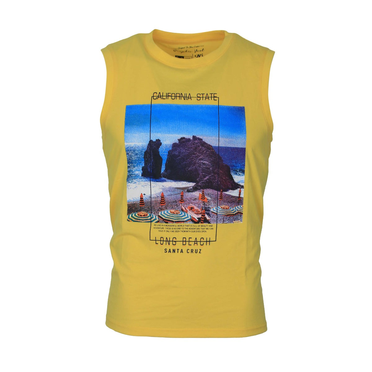 MEN GRAPHIC VEST ROUND NECK